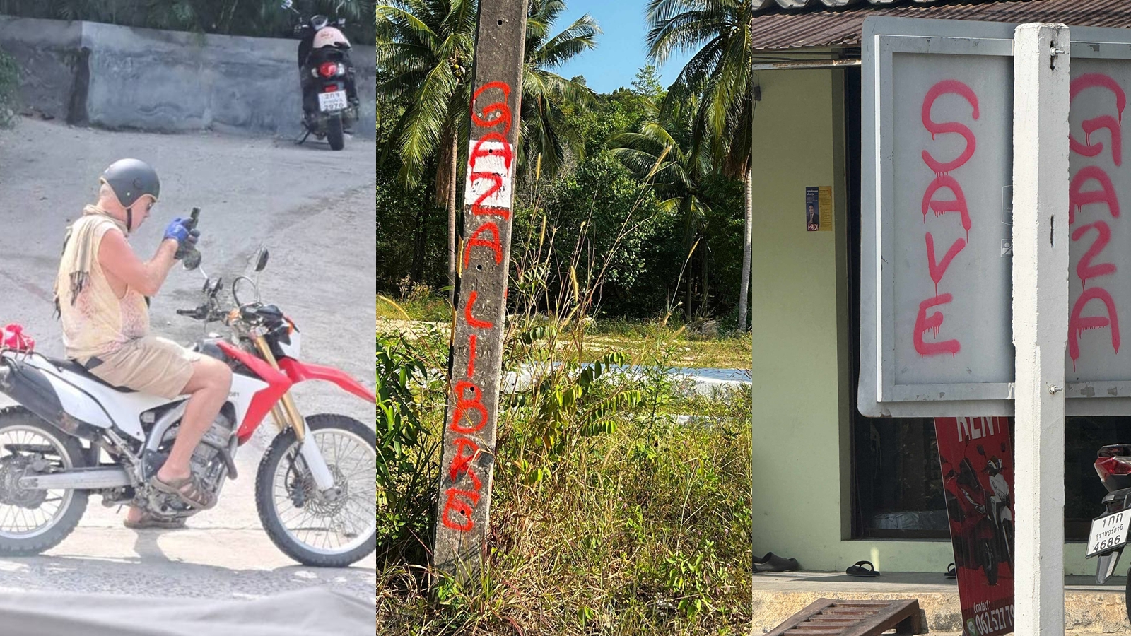 Tourist sprays ‘SAVE GAZA’ across 40 locations on Koh Phangan, sparking outrage