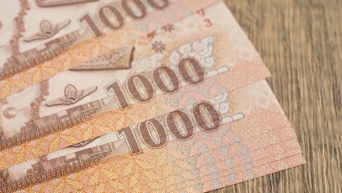 Thai baht banknote money, investment economy, accounting busines