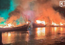 Fishing boats gutted in 4-hour blaze, 8 vessels destroyed, losses exceed 10 million baht