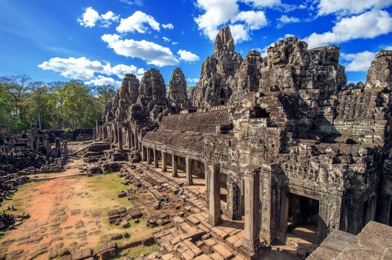 bayon temple with giant stone faces angkor wat siem reap cambodia 3