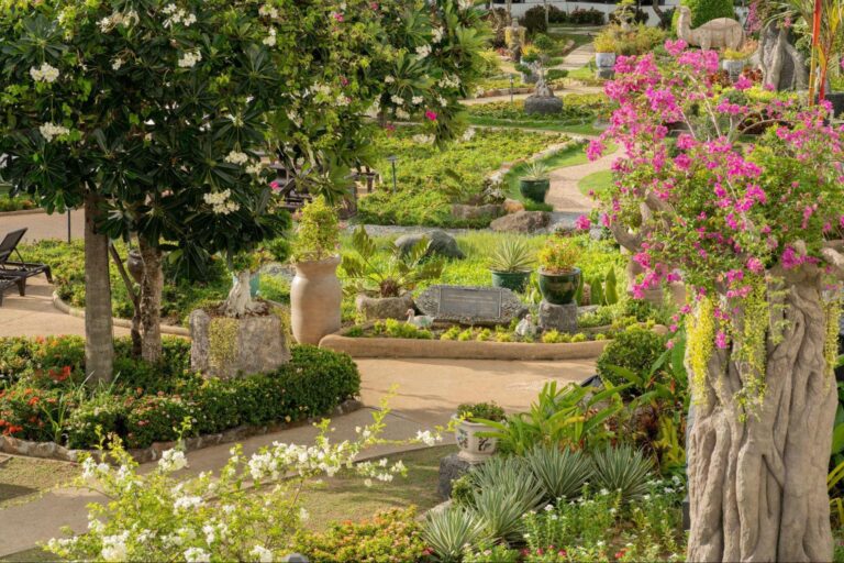 botanical gardens at a Phuket hotel with lush landscaping