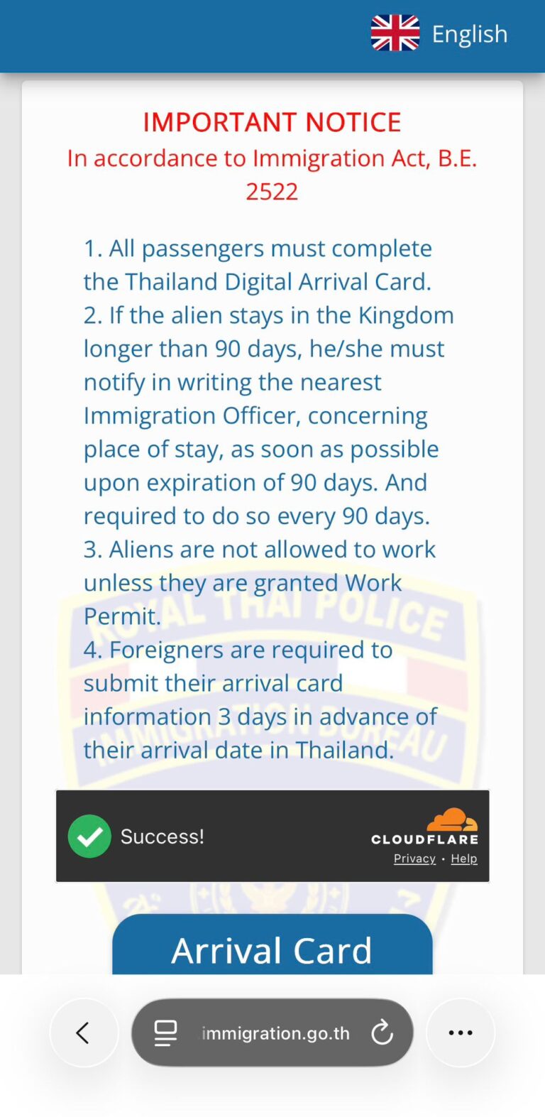 mobile immigration website