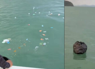 Tour boat crew filmed dumping rubbish off Phuket coast Tour boat crew filmed dumping rubbish off Phuket coast