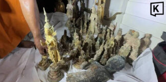 Cracked stupa reveals hidden trove of ancient Buddha statues