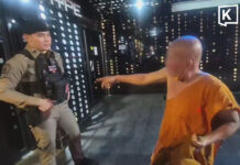 Monk defrocked after drunken outburst near Udon Thani shopping centre