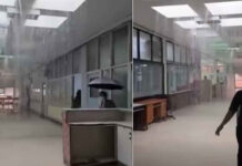 Heavy rain causes leaks at Surat Thani hospital Heavy rain causes leaks at Surat Thani hospital