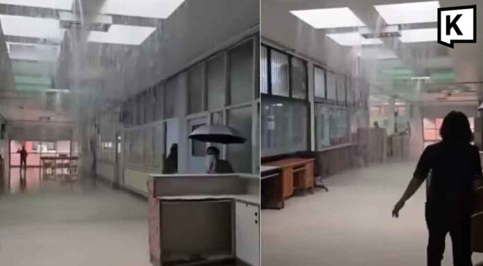 Heavy rain causes leaks at Surat Thani hospital Heavy rain causes leaks at Surat Thani hospital