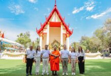 CKPower and CH. Karnchang Group install ceremonial umbrella at Wat Na Huai