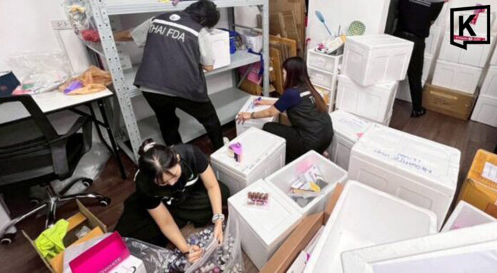 Police seize illegal whitening serums worth 22 million baht
