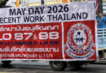 Thai workers march on Govt House for fair pay, jobs on Labour day Thai workers march on Govt House for fair pay, jobs on Labour day