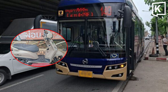 Motorcyclist Killed After Falling Under Moving Bus on Rama II Road