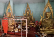 Temple thieves steal Buddha finials and replica footprint Temple thieves steal Buddha finials and replica footprint