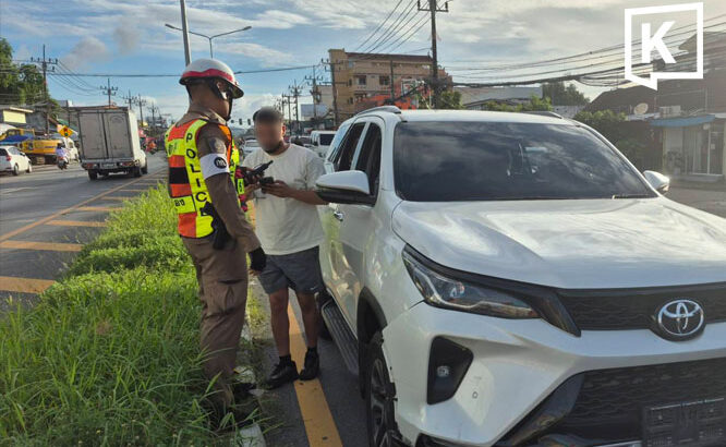 British man arrested after SUV ploughs through Phuket traffic barriers
