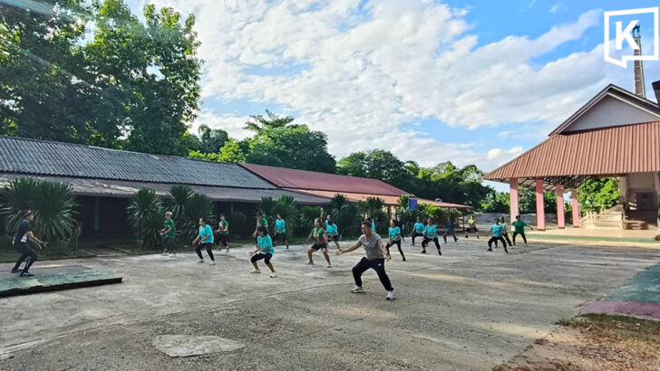 Aerobics in cemetery becomes talk of Phayao district