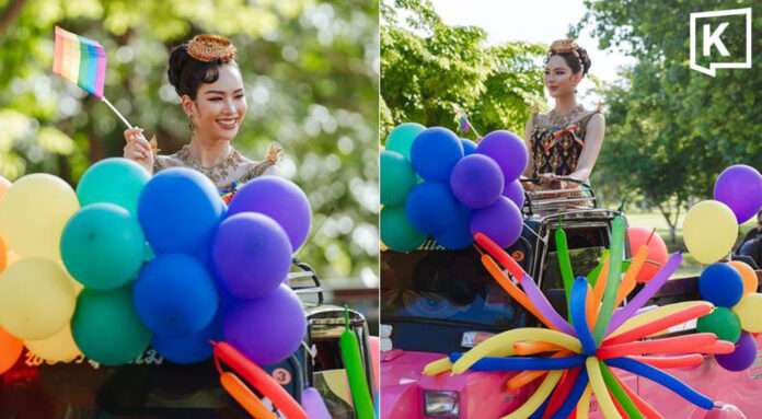 Miss Universe Thailand 2022 “Anna” lead runway march at Ayutthaya Pride 2026 parade event