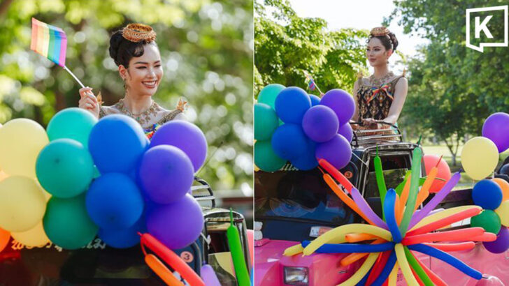 Miss Universe Thailand 2022 “Anna” lead runway march at Ayutthaya Pride 2026 parade event