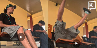 Japanese tourist’s chair collapse at Hua Hin station goes viral