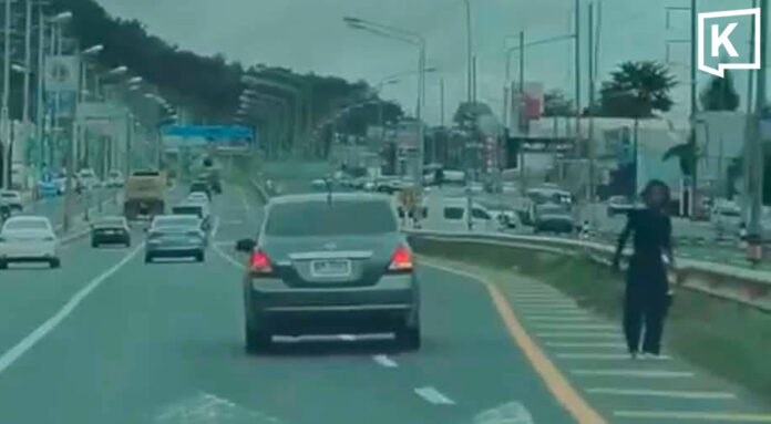 Man filmed throwing rocks at cars on Phuket bypass road