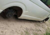 Van Left Overnight by Lam Takhong Dam Stripped of All Wheels Van Left Overnight by Lam Takhong Dam Stripped of All Wheels