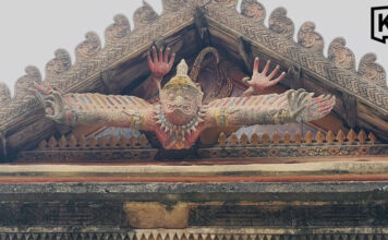 The world’s only “Flying Garuda” sculpture found at Ang Thong temple hall The world's only “Flying Garuda” sculpture found at Ang Thong temple hall