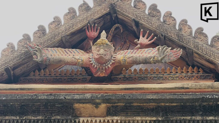The world’s only “Flying Garuda” sculpture found at Ang Thong temple hall