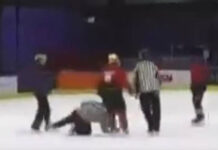 Chinese youth hockey player punches Thai referee Chinese youth hockey player punches Thai referee