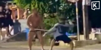 Foreign tourist wields metal pipe, ends up bloodied by Thai Krabi-Krabong skills Foreign tourist wields metal pipe, ends up bloodied by Thai Krabi-Krabong skills