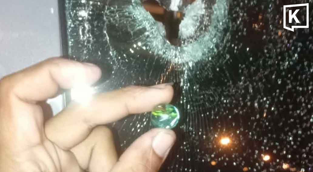 Near-death scare as marble blasts through truck window