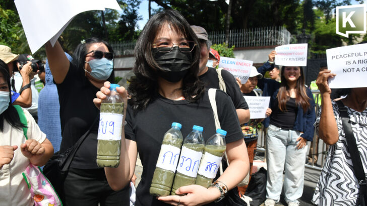 Activists rally outside Chinese embassy over river pollution