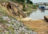 Chao Phraya riverbank wall collapses in Ang Thong Chao Phraya riverbank wall collapses in Ang Thong