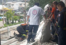 Concrete slab collapse kills one, injures one in Bang Na Concrete slab collapse kills one, injures one in Bang Na