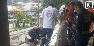 Concrete slab collapse kills one, injures one in Bang Na Concrete slab collapse kills one, injures one in Bang Na