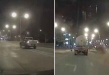 Dashcam captures pickup flipping into gas tanker Dashcam captures pickup flipping over gas tanker