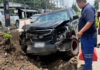 Sneezing driver loses control, crashes into Chiang Mai pole