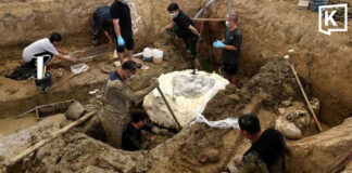 One-ton soil block to preserve 2,000-year-old skeletons