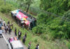 School bus overturns in Surin, 57 students and teachers hurt School bus overturns in Surin, 57 students and teachers hurt