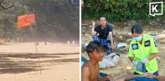 Two British tourists rescued after entering red-flag waters at Phuket beach Two British tourists rescued after entering red-flag waters at Phuket beach