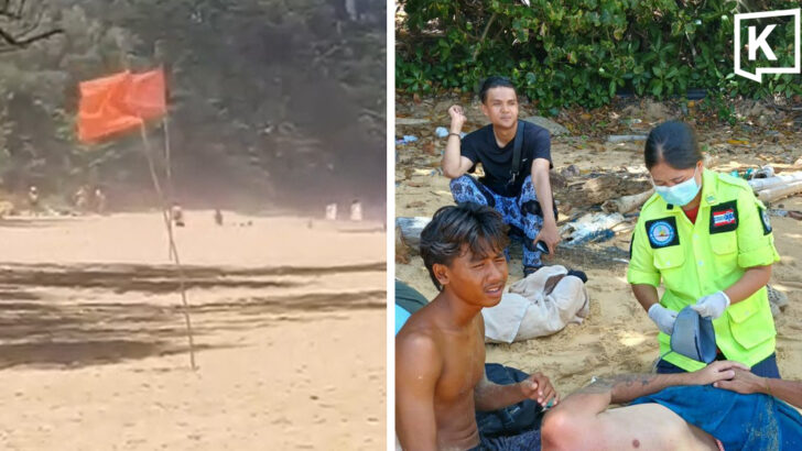 Two British tourists rescued after entering red-flag waters at Phuket beach
