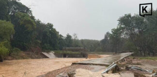 Heavy rain floods Nan, damages weir and collapses bridge on key route