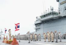 Anutin inspects HTMS Chakri Naruebet, signals more weapons procurement