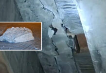 Ekachai flyover cracks, concrete slab falls onto sidewalk