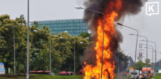 Gas truck crashes, catches fire and explodes in Chiang Mai Gas truck crashes, catches fire and explodes in Chiang Mai
