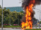 Gas truck crashes, catches fire and explodes in Chiang Mai Gas truck crashes, catches fire and explodes in Chiang Mai