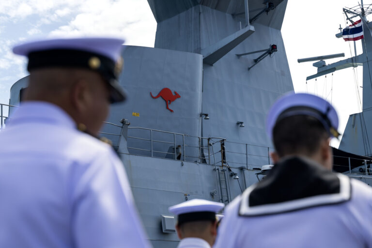 HMAS Perth alongside Chuk Samet Port in Sattahip Thailand during an Indo Pacific Regional Presence Deployment