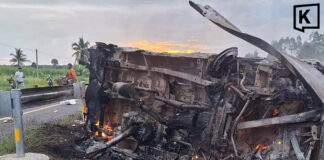 Lao passengers killed as van crashes and catches fire in Roi Et
