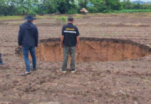 Seven giant sinkholes open up in Khon Kaen farmland Seven giant sinkholes open up in Khon Kaen farmland