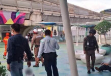 Two rival student groups clash on Bangkok skywalk, leaving four injured