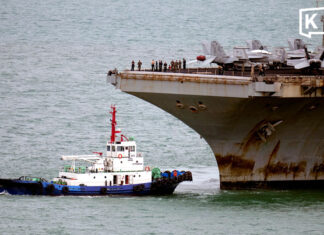The USS Abraham Lincoln arrives in Thailand following its Middle East deployment