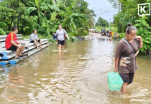 Nakhon Pathom hit as high tides, northern runoff flood Sam Phran orchards
