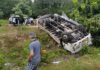 11 injured as worker transport truck overturns in Chonburi 11 injured as worker transport truck overturns in Chonburi